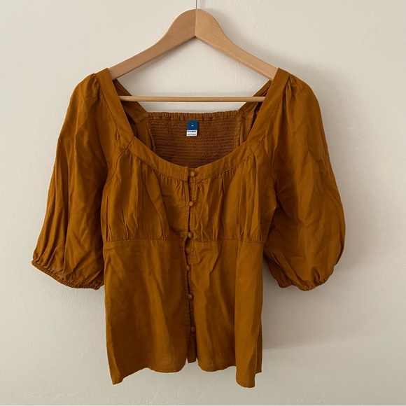 Balloon Sleeve Button Down Blouse - Picture 1 of 2